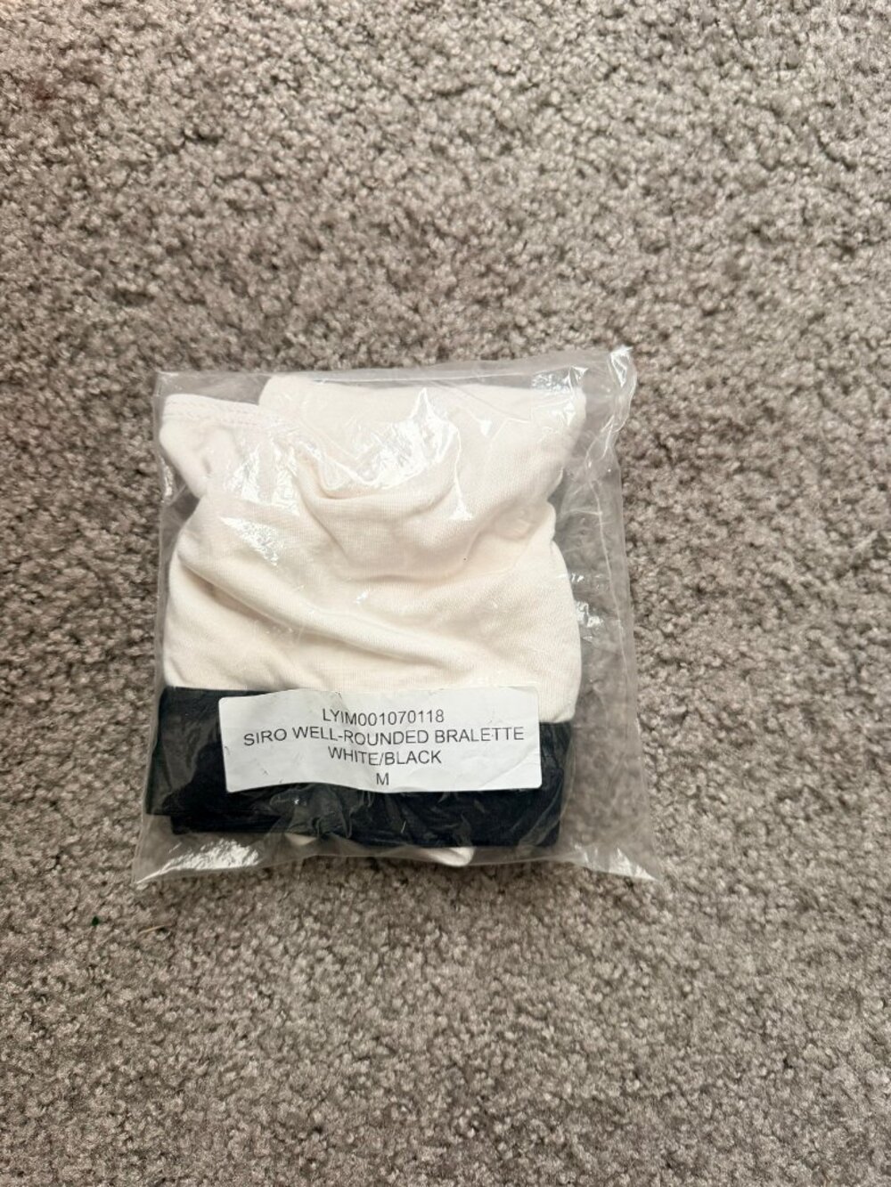 Lunya Siro Well-Rounded Bralette White/Black Size M New in Package
